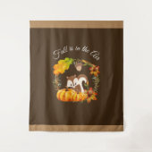 Herfst zit in Air Typografie met Squirrel Wandkleed (Voorkant)