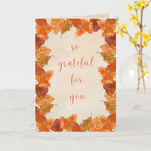 Herfst "Zo dankbaar voor u" Dank u Thanksgiving Kaart (Gele Bloem)