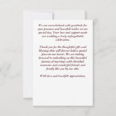 Herfst zomer bordeauxrood zonnehoed bruiloft bedankkaart (Achterkant)