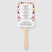 Herfst Zomertuin Burnt Sinaasappel Flowers Program Handwaaier (Achterkant)