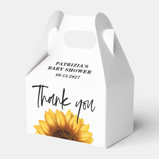Herfst Zonnebloem Baby shower Bedankdoosjes (Voorkant Zijde)