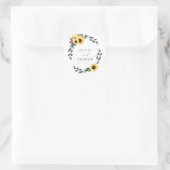 Herfst Zonnebloem Bruiloft Classic Ronde Sticker (Tas)