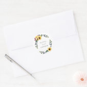 Herfst Zonnebloem Bruiloft Classic Ronde Sticker (Envelop)