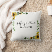 Herfst Zonnebloem Rustic Barn Country Wedding Kussen (Deken)
