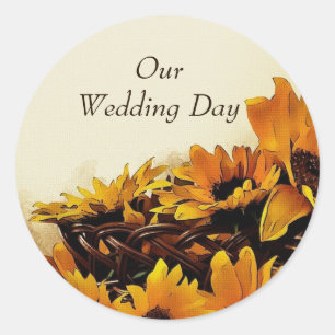 Herfst Zonnebloem Stickers