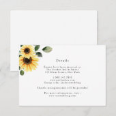 Herfst Zonnebloem Trouw Details Kaart (Voorkant / Achterkant)