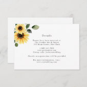 Herfst Zonnebloem Trouwdetails Kaart (Voorkant / Achterkant)