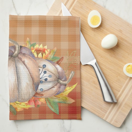 Herfst Zonnebloemen & Oogst Pompoenen Theedoek (Quarter Fold)