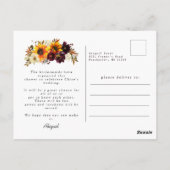 Herfst Zonnebloemen Roos Bruidsdouche Uitnodiging (Achterkant)