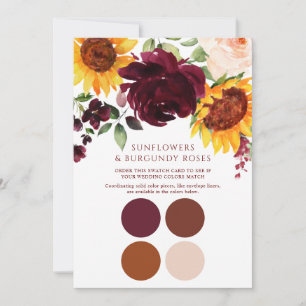 Herfst Zonnebloemen Rozen Burgundy Wedding Swatch Kaart