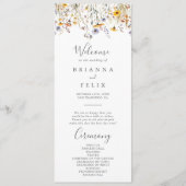 Herfst Zonneschijn Elegant Wildflower Trouwprogram Programma (Voorkant)