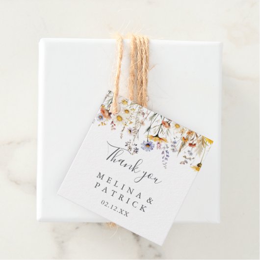 Herfst Zonneschijn Wildflower Huwelijksgunst Label (In situ)