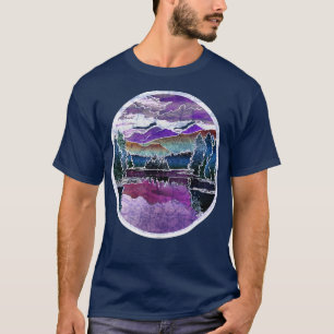 Herfst Zonsondergang Adirondack Mountains Lake her T-shirt
