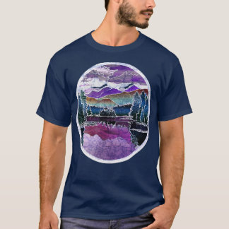 Herfst Zonsondergang Adirondack Mountains Lake her T-shirt