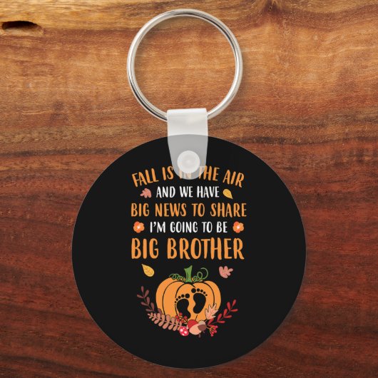 Herfst Zwangerschap Aankondiging Broeder najaar B Sleutelhanger (Voorkant)