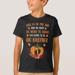 Herfst Zwangerschap Aankondiging Broeder najaar B T-shirt