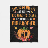 Herfst Zwangerschap Aankondiging Broedernajaar Fleece Deken (Voorkant)