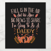 Herfst Zwangerschap Aankondiging om een papaverher Wijn Etiket (Enkel label)