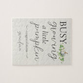 Herfst zwangerschapsaankondiging kleine pompoen pu legpuzzel (Horizontaal)