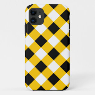 Herfst Zwart Geel Geruite Geometrische Patroon iPhone 11 Hoesje