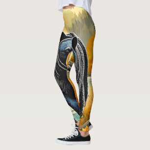 Herfst Zwarte Beer Leggings