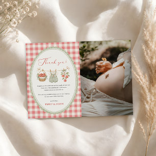 Herfstappel baby waslijn babyshower foto bedankkaart