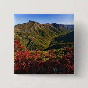 Herfstbeeld van Linville Gorge vaak genoemd de Vierkante Button 5,1 Cm