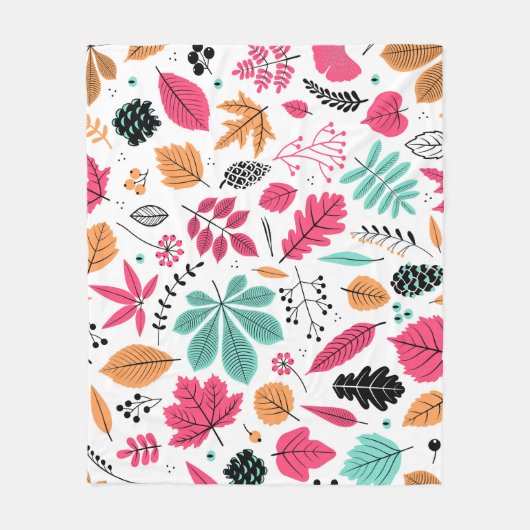 Herfstblad Abstract naadloos patroon Fleece Deken (Voorkant)