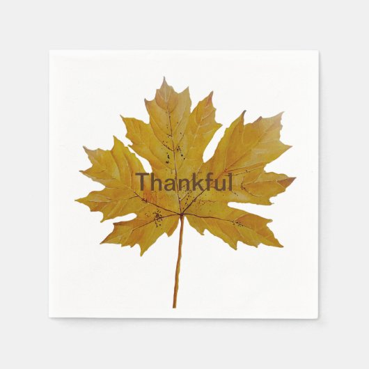 Herfstblad dankbare waterverf servet (Voorkant)