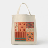 Herfstblad Eikel Patchwork Patroon Kunst Tote Bag (Achterkant)
