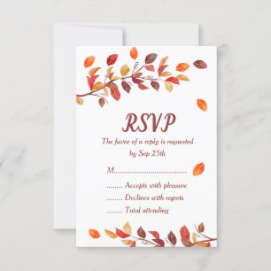 Herfstblad Herfst Bruiloft RSVP-kaarten RSVP Kaartje