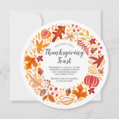 Herfstblad krans Thanksgiving Kaart (Voorkant)