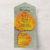 Herfstblad val bruiloft alles in één uitnodiging (Binnen)