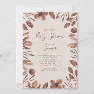 Herfstblad Waterverf Neutrale Baby Shower Kaart