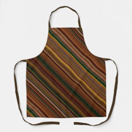 Herfstbladerdak bruin en groene streep schort