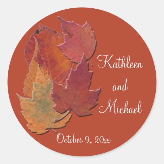 Herfstbladeren 1,5" Diameter Ronde Sticker (Voorkant)