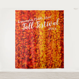 Herfstbladeren Aangepaste feestachtergrond Wandkleed