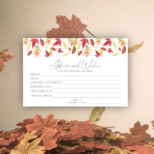 Herfstbladeren - advies en wensen bruidsuitnodigin briefpapier