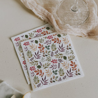 Herfstbladeren Aquarel Kleurrijk Blad  Servet