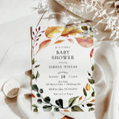 Herfstbladeren Baby shower Kaart