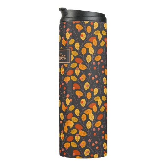 Herfstbladeren & bessen Custom Thermosbeker (Geroteerd rechts)
