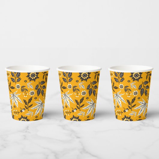 Herfstbladeren, Bessen & Eikels Papieren Bekers (Multi)