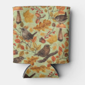 Herfstbladeren, bessen, paddenstoelen en winterkon blikjeskoeler (Voorkant)