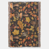 Herfstbladeren, bessen, paddenstoelen en winterkon deken (Voorkant Verticaal)