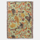 Herfstbladeren, bessen, paddenstoelen en winterkon deken (Voorkant Verticaal)