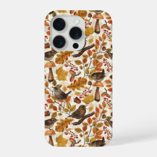 Herfstbladeren, bessen, paddenstoelen en winterkon iPhone 15 pro hoesje