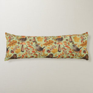 Herfstbladeren, bessen, paddenstoelen en winterkon lichaamskussen