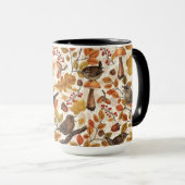 Herfstbladeren, bessen, paddenstoelen en winterkon mok (Voorkant rechts)