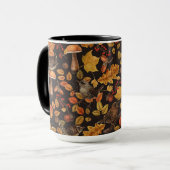 Herfstbladeren, bessen, paddenstoelen en winterkon mok (Voorkant links)