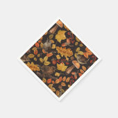 Herfstbladeren, bessen, paddenstoelen en winterkon servet (Hoek)